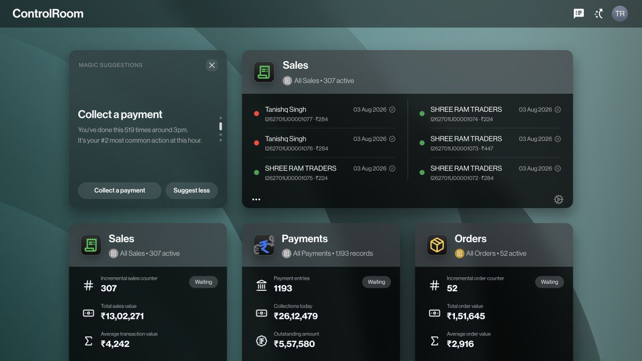 Actual ControlRoom overview screen