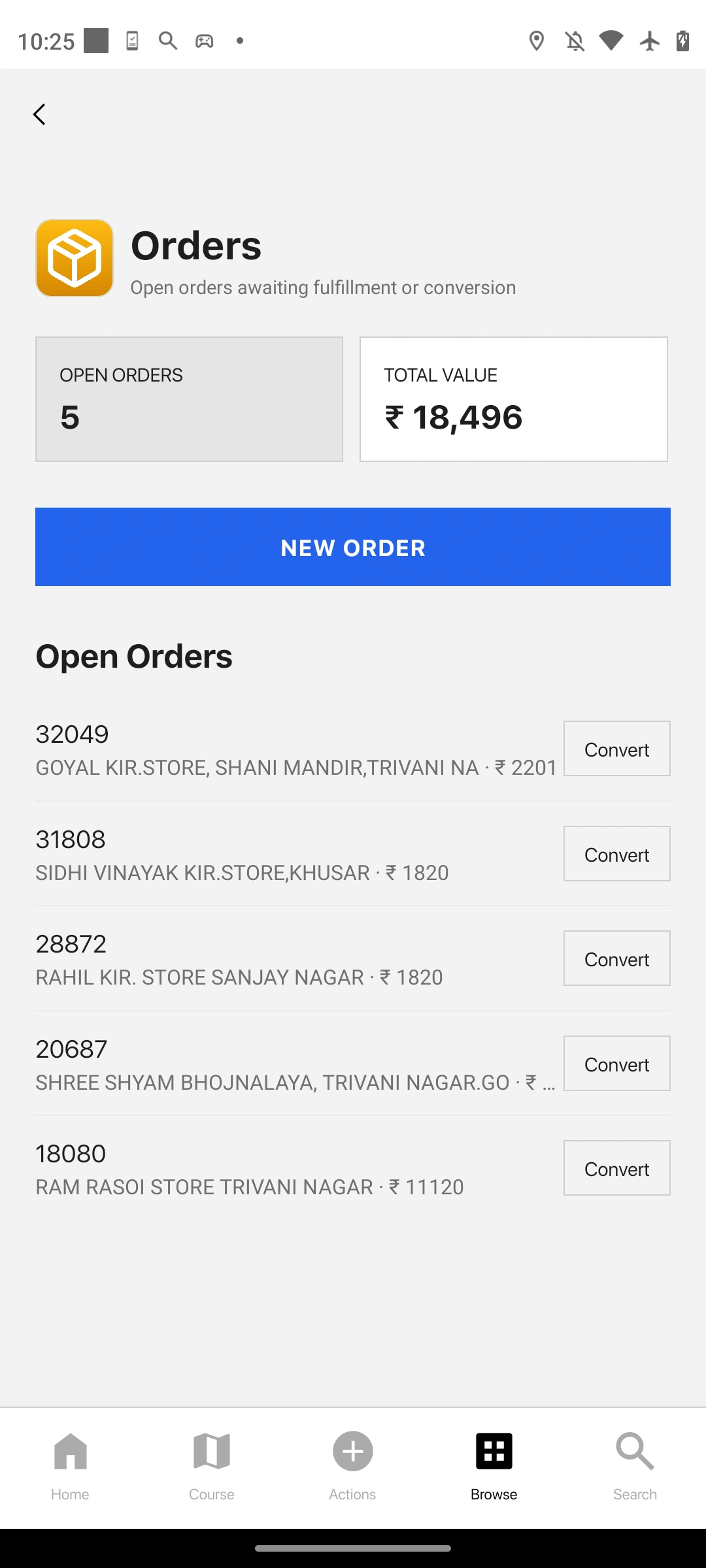 Actual GroundLink orders screen in an iPhone 15 Pro presentation
