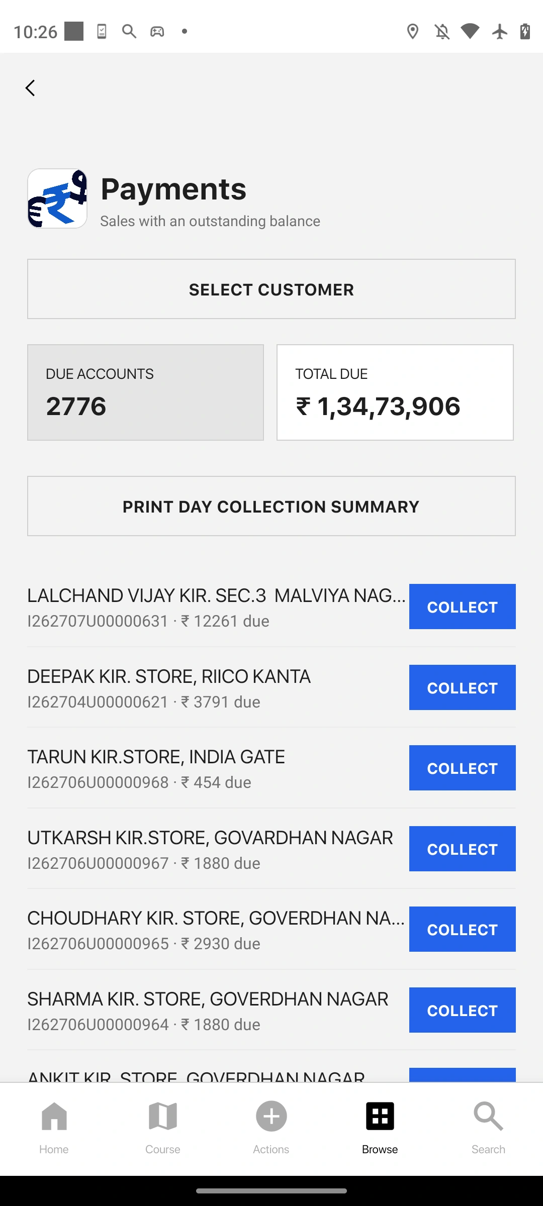 GroundLink payments screen